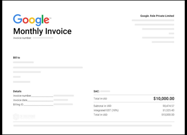 google invoice