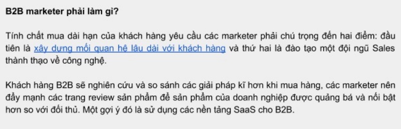 Khách hàng B2B là người mua dài hạn