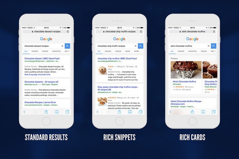 Bình thường – có Rich Snippets – có Rich Cards