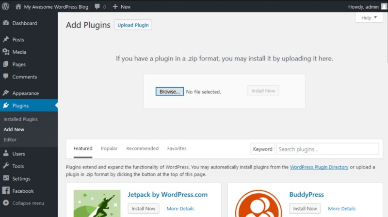 Cài đặt plugin trên wordpress