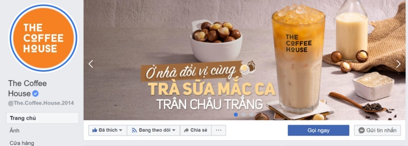 Trang Facebook của thương hiệu The Coffee House sở hữu tích xanh trên Facebook