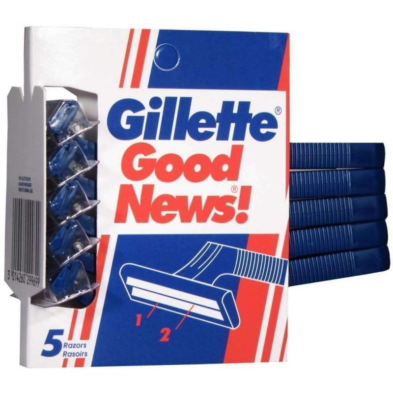 Lưỡi dao cạo dùng một lần mang nhãn hiệu “Good News” của tập đoàn Gillette. 