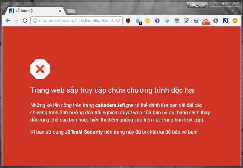 Cảnh báo của Google.
